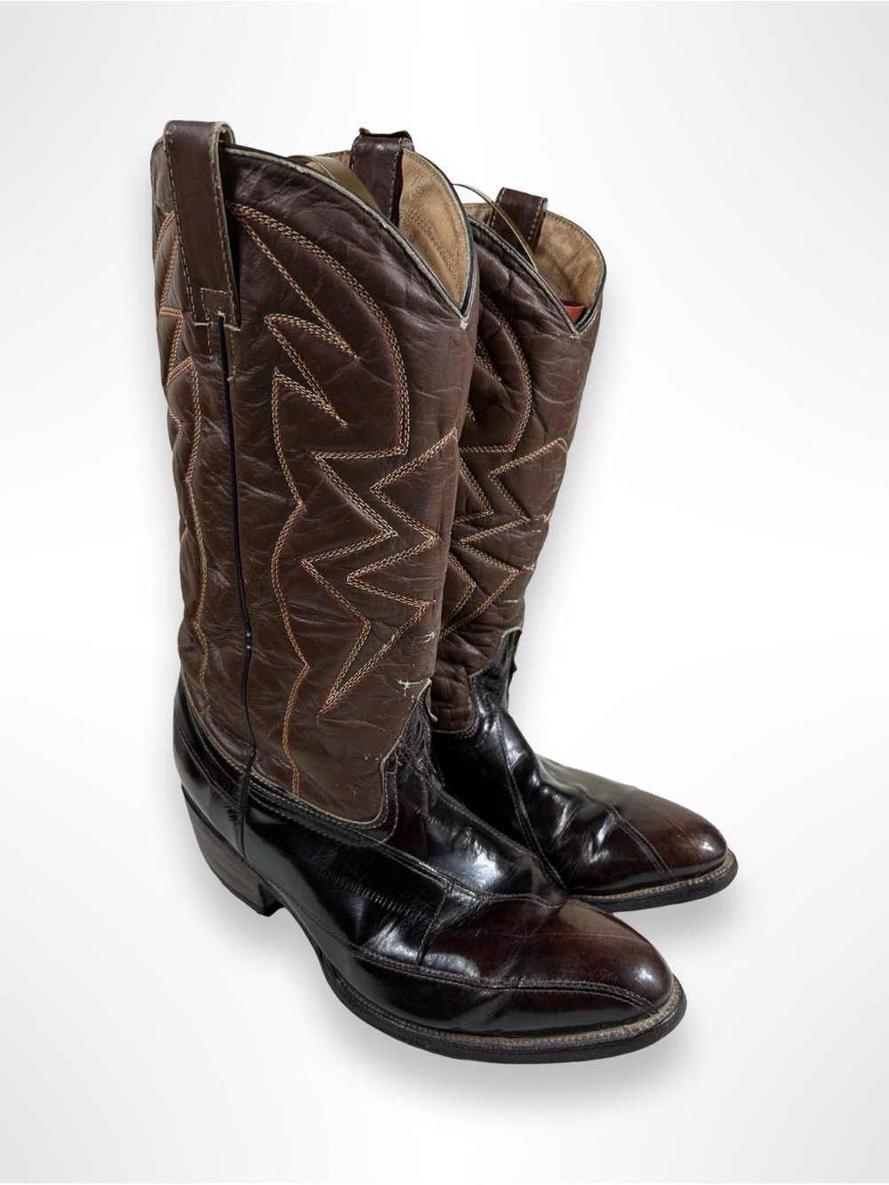 RAFAEL BOOTS vintage 90s eel skin western boots